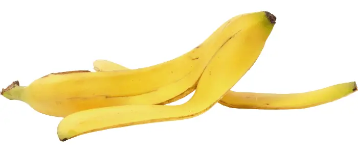 banana peel on white background