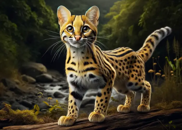  Sunda leopard cat in the Philippines in its natural habitat