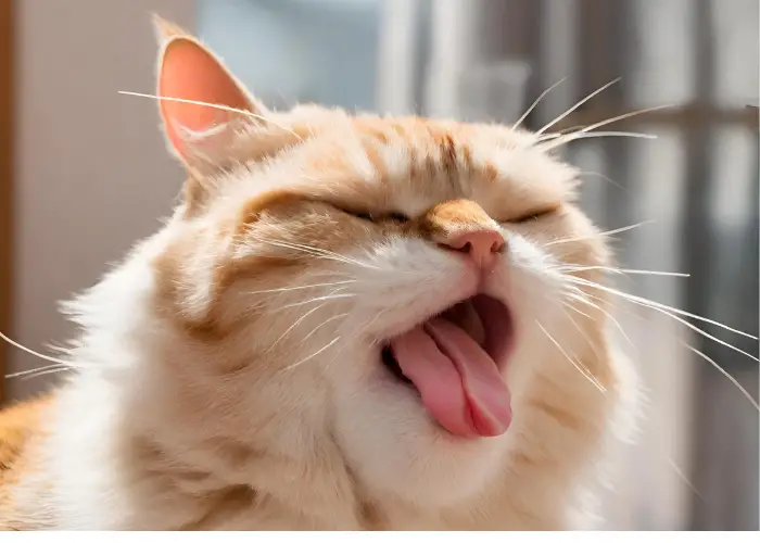 a coughing cat
