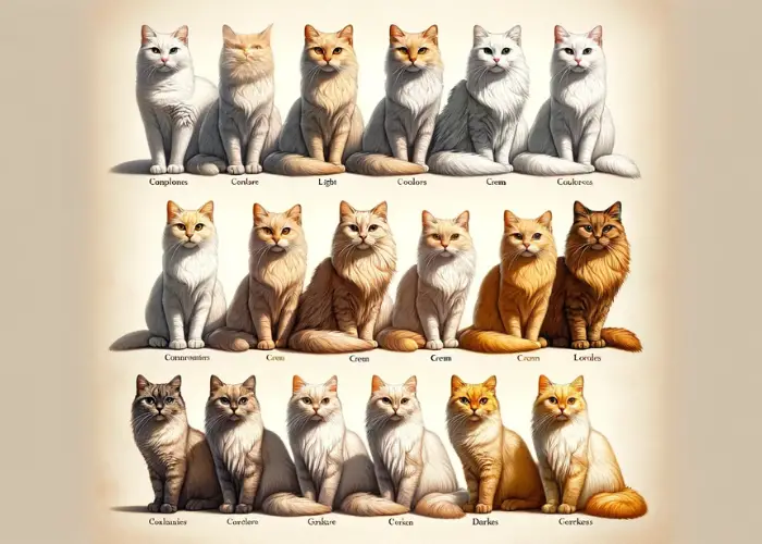 different color variations of cream-colored cats.